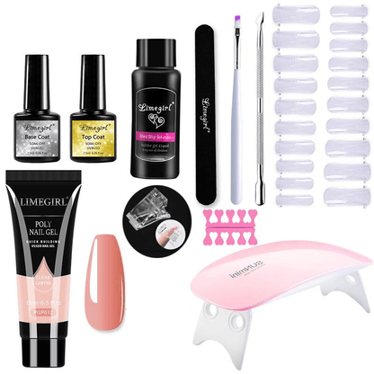 Nail Extension Set for Home Manicure with UV Light