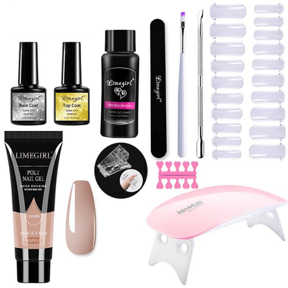 Nail Extension Set for Home Manicure with UV Light