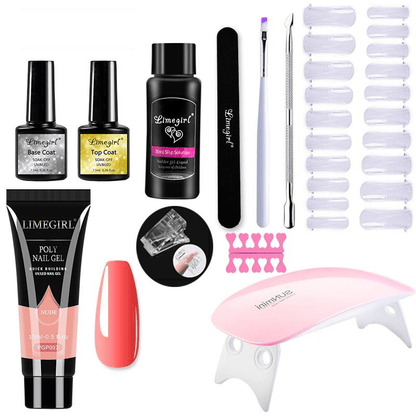 Nail Extension Set for Home Manicure with UV Light