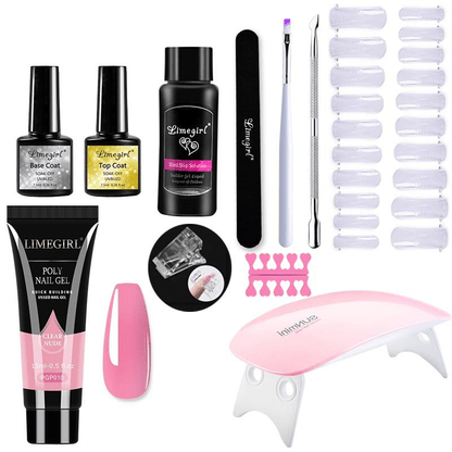 Nail Extension Set for Home Manicure with UV Light