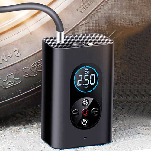 Portable Cordless Tire Pump with Digital Screen, Auto-Stop 150 PSI, USB-C Rechargeable, Includes LED Light for Cars, Motorcycles, Bicycles, and Sports Balls