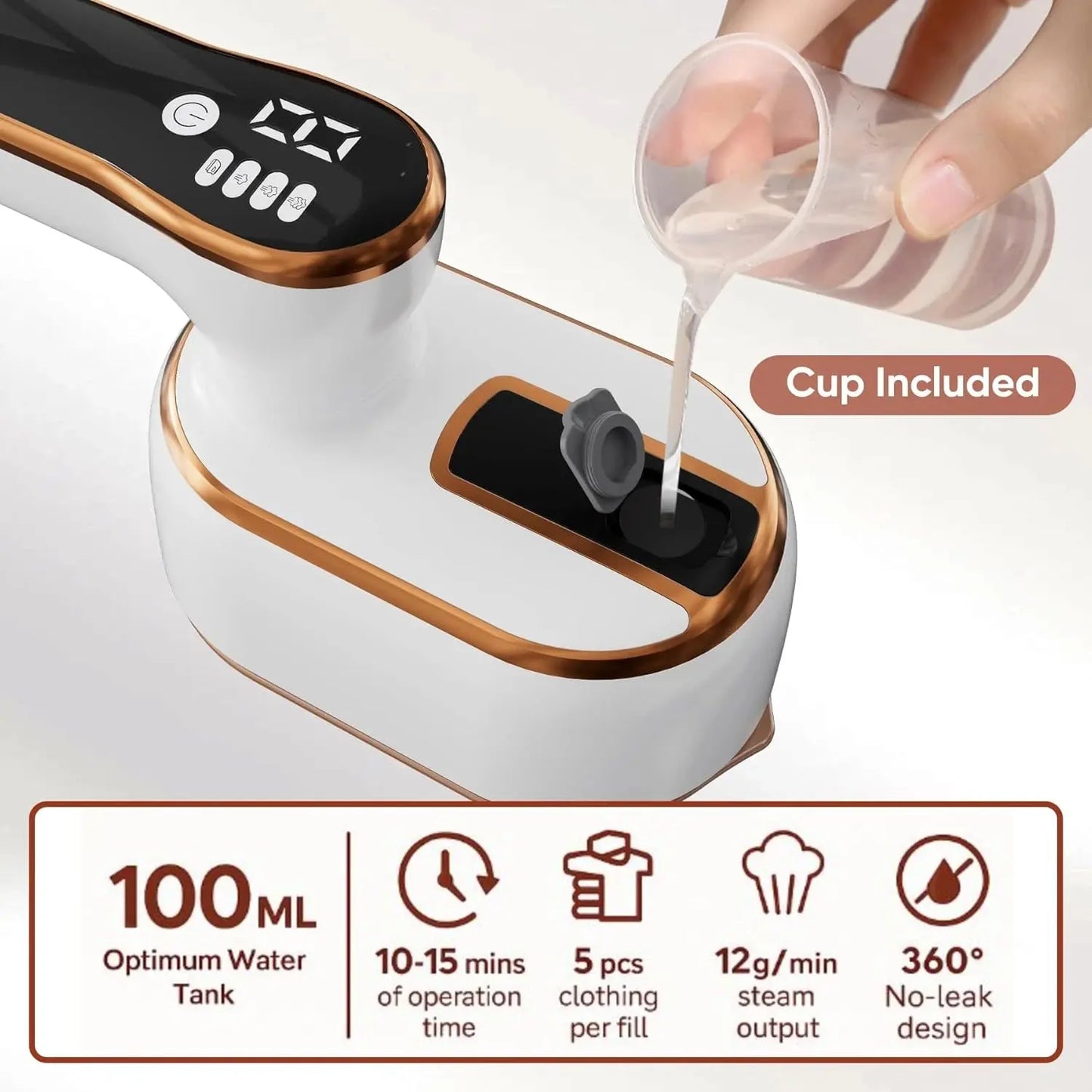 Portable Handheld Garment Steamer with Water Tank