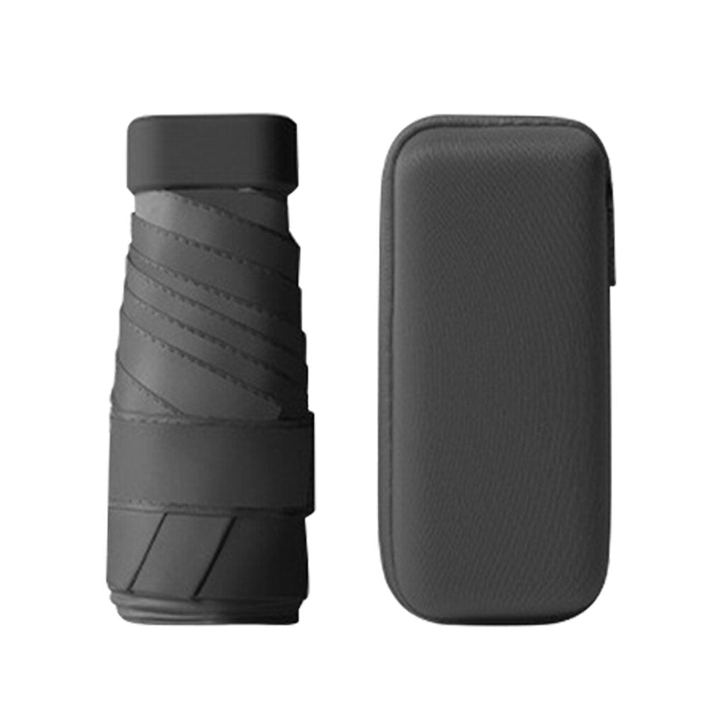 Compact Travel Umbrella with UV Shield, Hard Case, and Wind Resistance