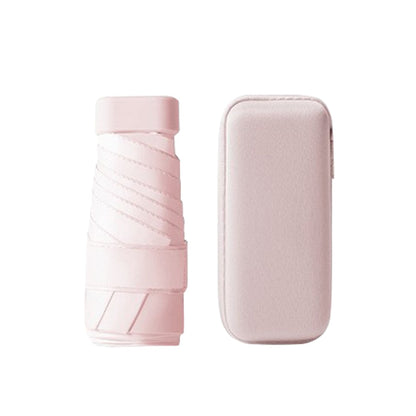 Compact Travel Umbrella with UV Shield, Hard Case, and Wind Resistance