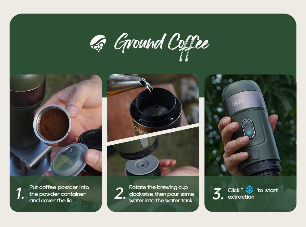 Wireless 15-Bar Coffee Maker – Portable Espresso Machine for Nespresso, Dolce Gusto & Ground Coffee – Brew Hot or Cold Anywhere