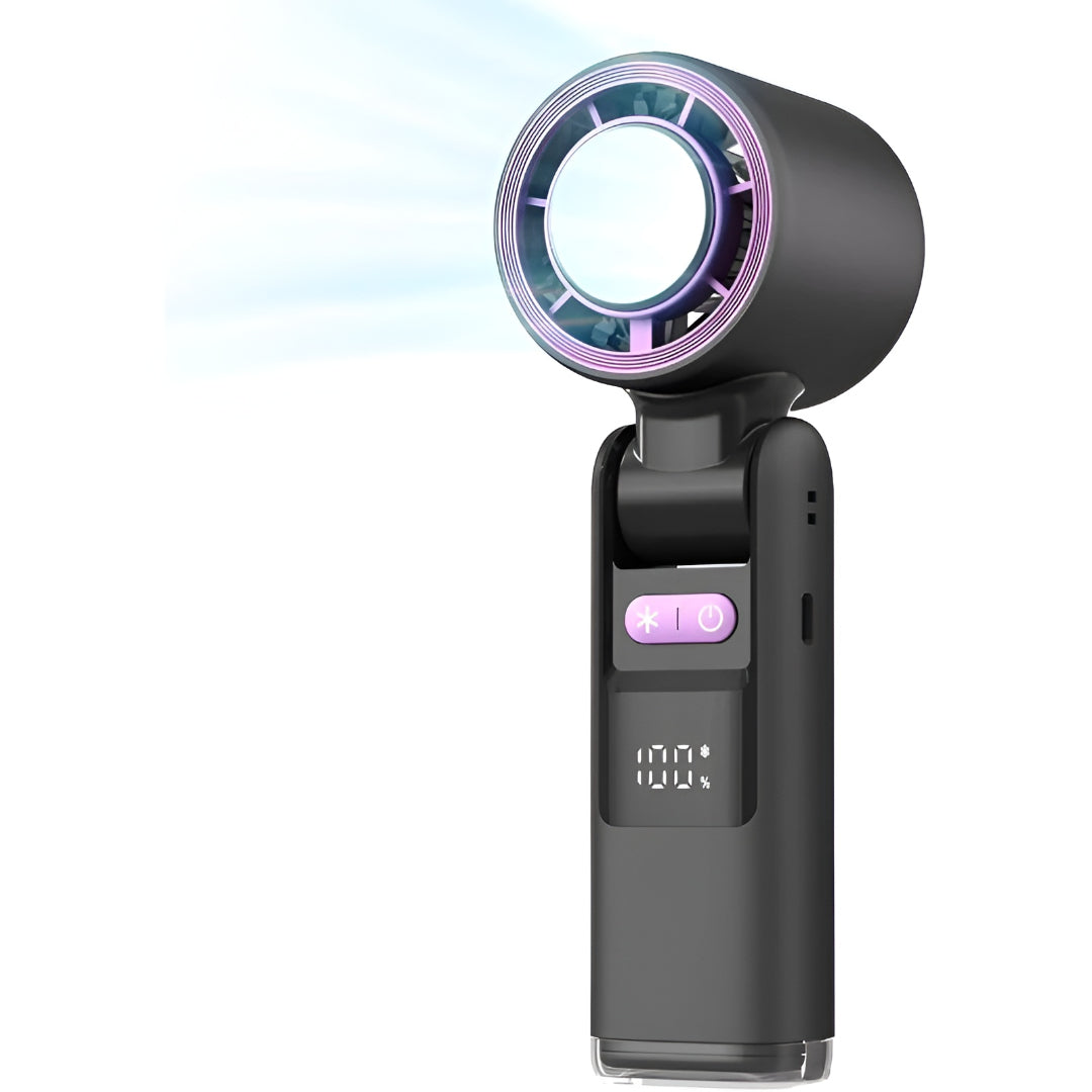 Compact Rechargeable Handheld Cooling Fan with LED Display