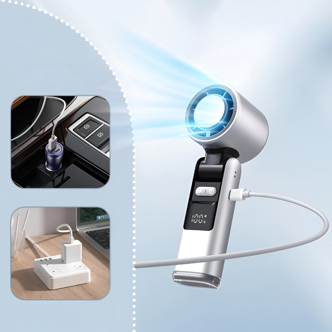 Compact Handheld Fan with Smart Digital Interface