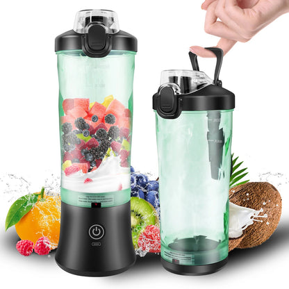 Rechargeable Portable Blender with 6 Blades – 600ML Ice-Crushing