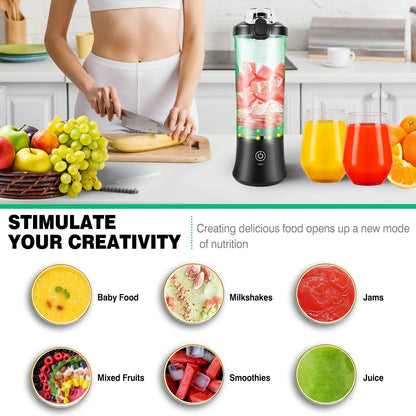 Rechargeable Portable Blender with 6 Blades – 600ML Ice-Crushing