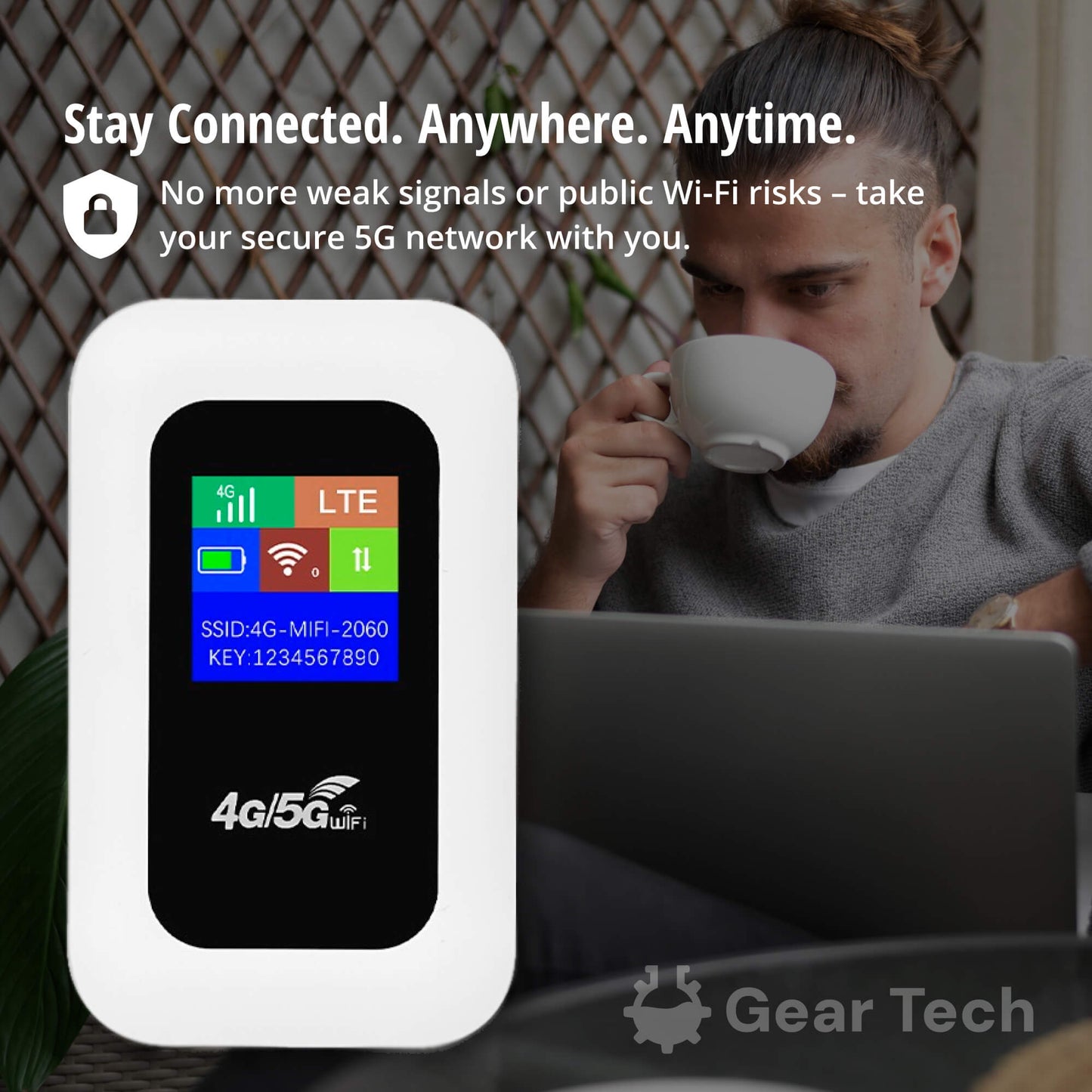 Portable 5G Wi-Fi Router for Secure High-Speed Connections at Home and Travel