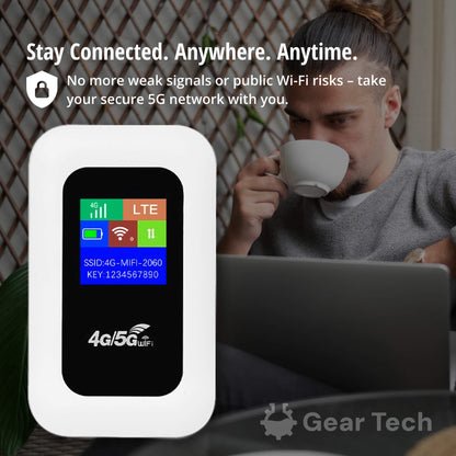 Portable 5G Wi-Fi Router for Secure High-Speed Connections at Home and Travel