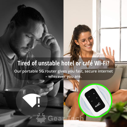 Portable 5G Wi-Fi Router for Secure High-Speed Connections at Home and Travel