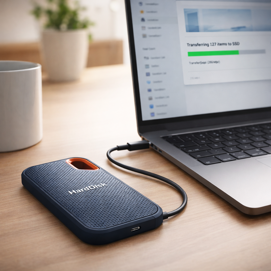 Slim External Solid State Drive – Portable USB C Backup Storage