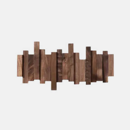 Wooden Coat Rack with Folding Hooks – Entryway Wall Organizer