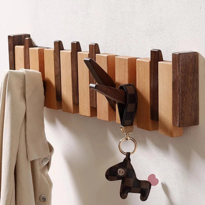 Elegant Wall-Mounted Coat Rack with Retractable Hooks
