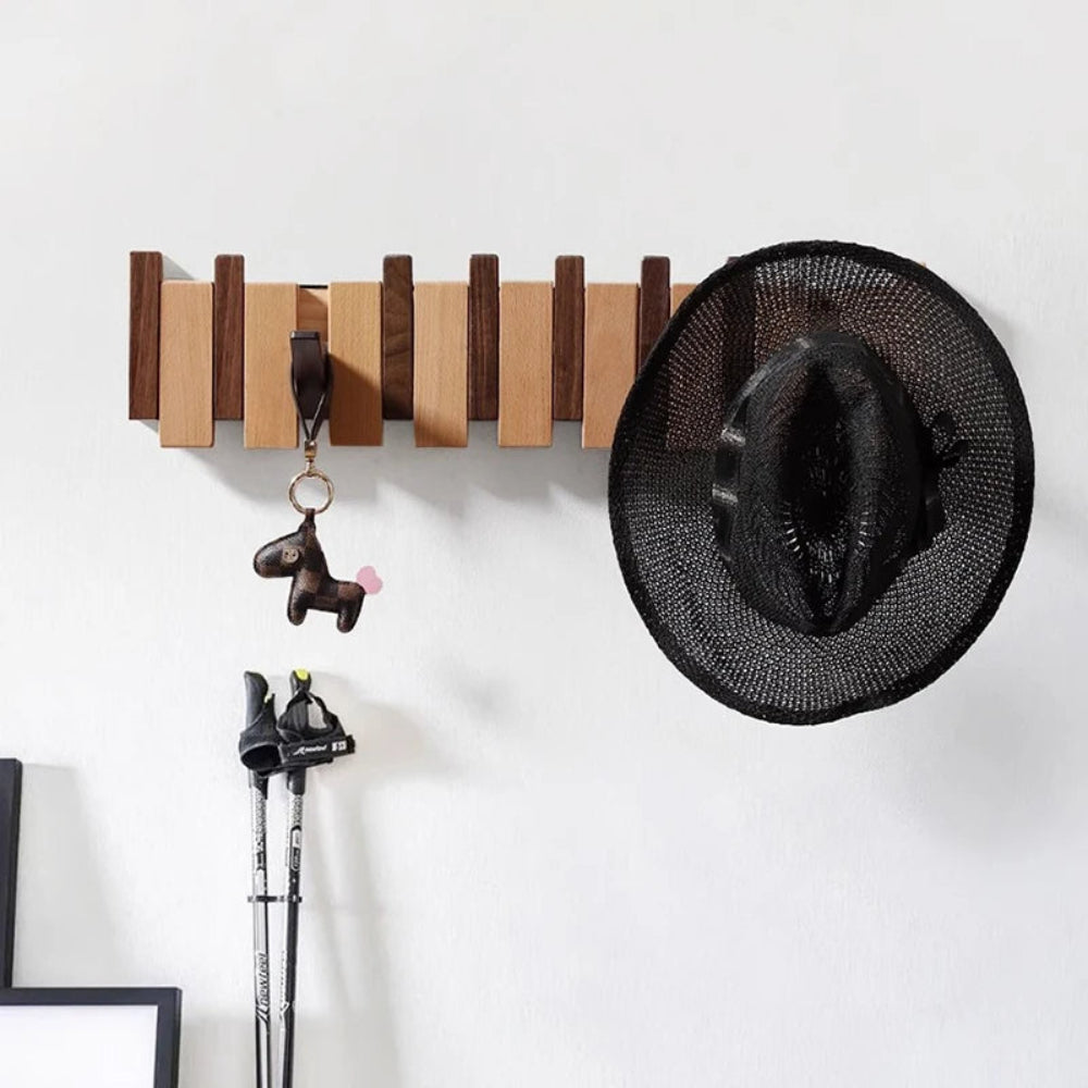 Chic Wall-Mounted Coat Organizer with Retractable Hooks