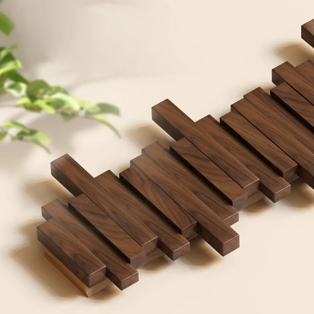 Wooden Coat Rack with Folding Hooks – Entryway Wall Organizer