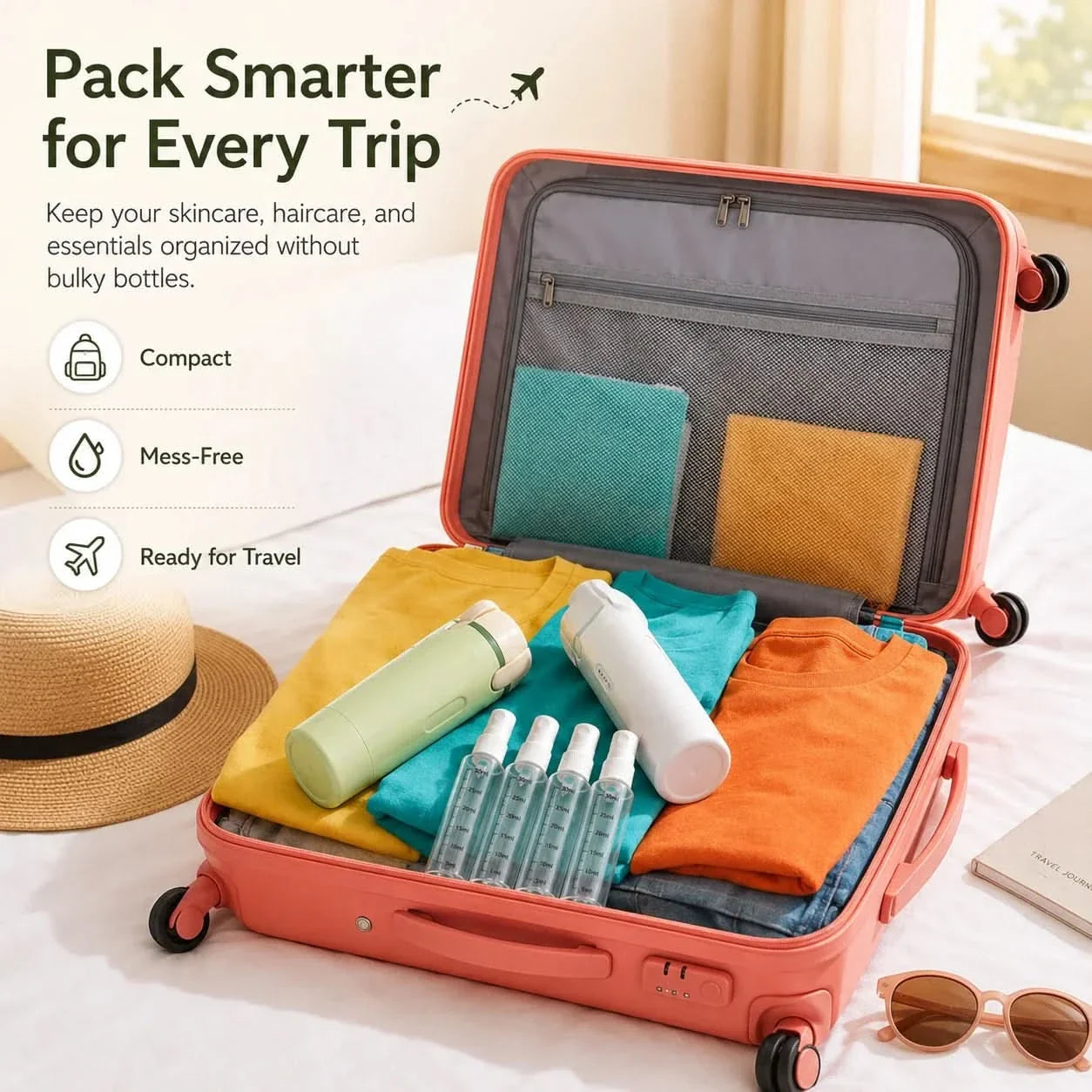 4-in-1 Travel Bottle for Easy Pouring and Dispensing