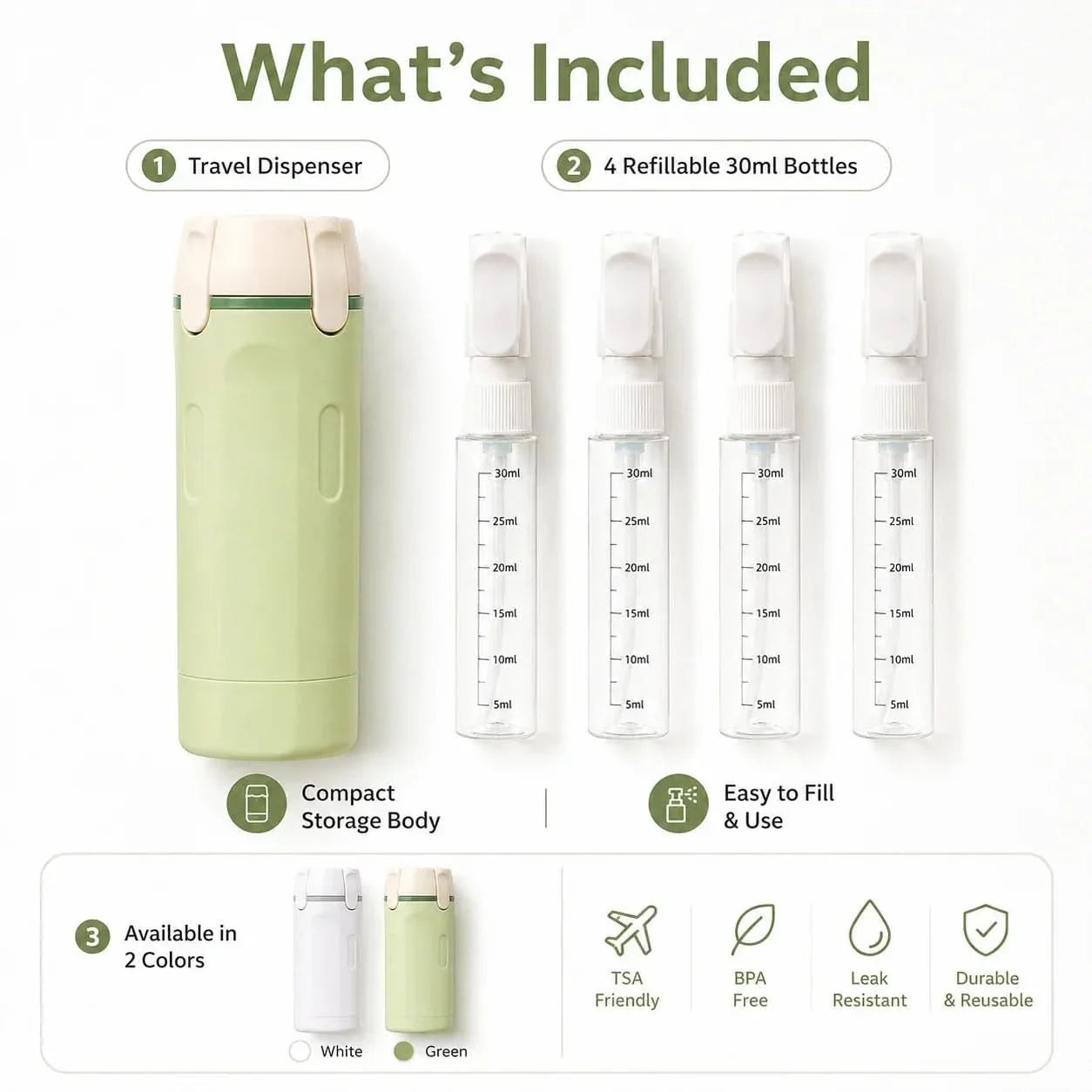 4-in-1 Travel Bottle for Easy Pouring and Dispensing