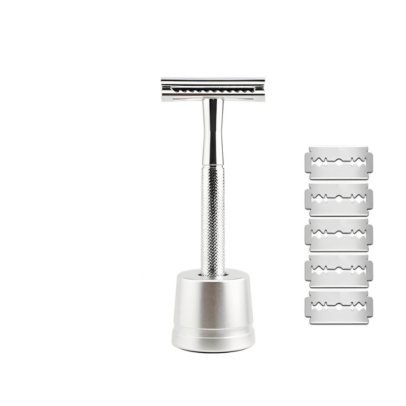 5-Blade Razor Kit for Shaving in Modern Neutral Tones