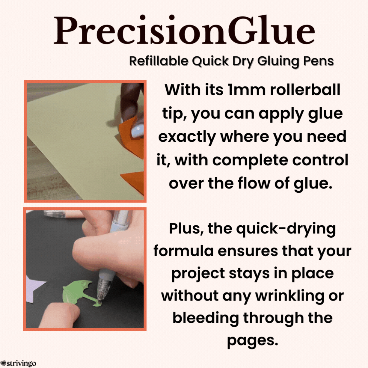 Precision Glue Pen | Refillable & Drip-Free | Ballpoint Tip for Clean Crafting | Buy 3 Get 3 Free