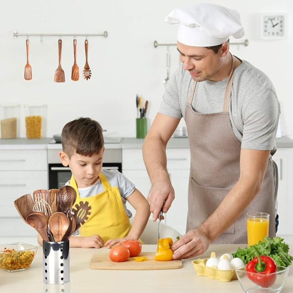 Essential Eco-Friendly Wooden Utensil Collection | 7 Pieces