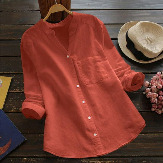 Chic Linen-Cotton Blend Top for Effortless Style