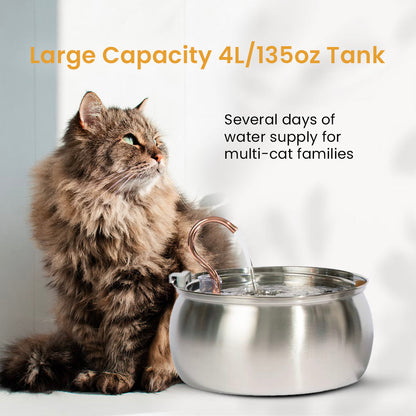 4L Smart Pet Water Dispenser with Stainless Steel Design