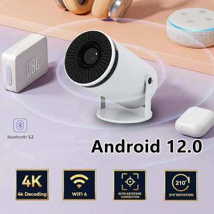 Portable Mini Projector with Android 12 - 130 Inch Vision Display