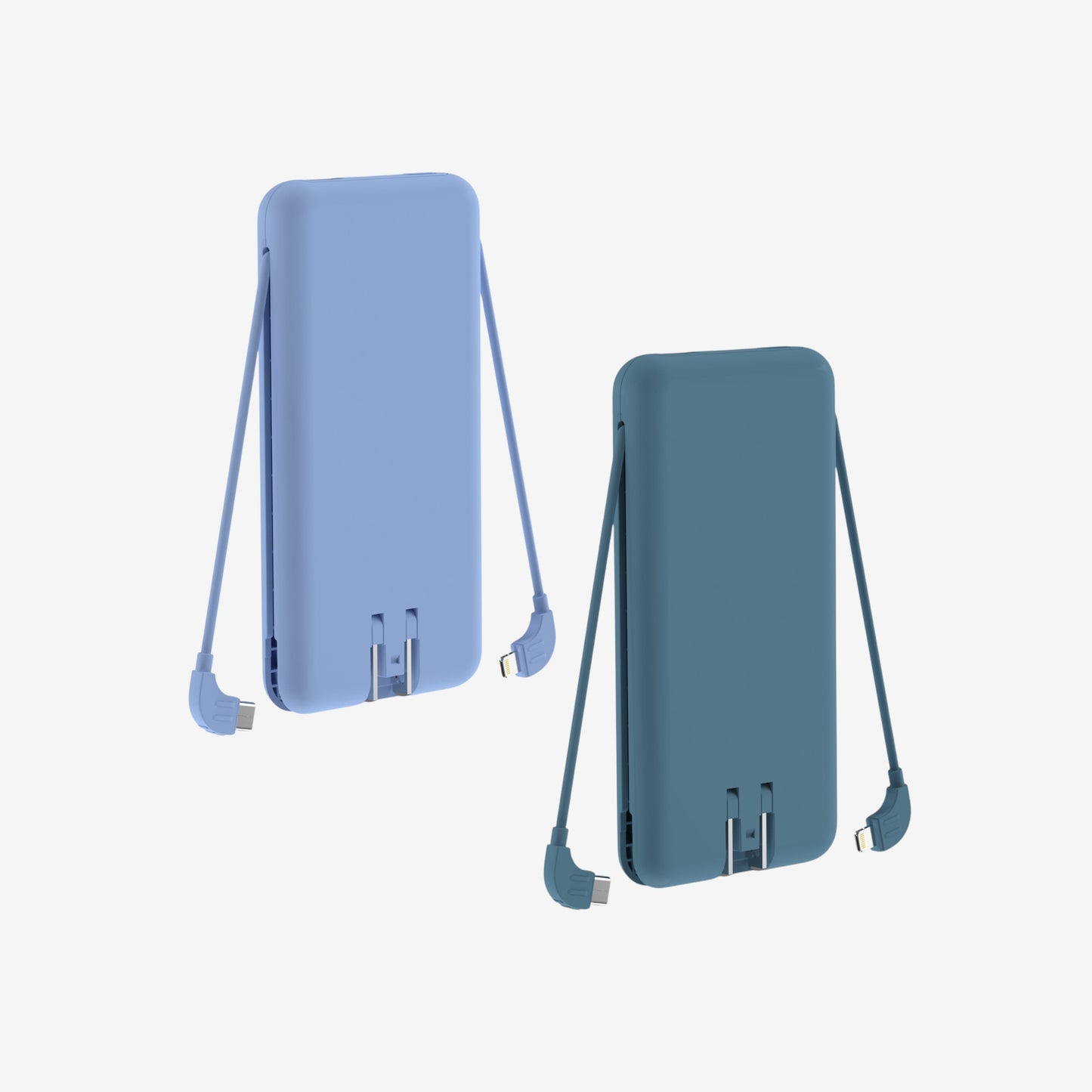 Dual-Pack 5-in-1 Portable Charger 10,000 mAh | Travel Power Adapter with USB-C, Lightning, Qi Charging, and Global Adapters