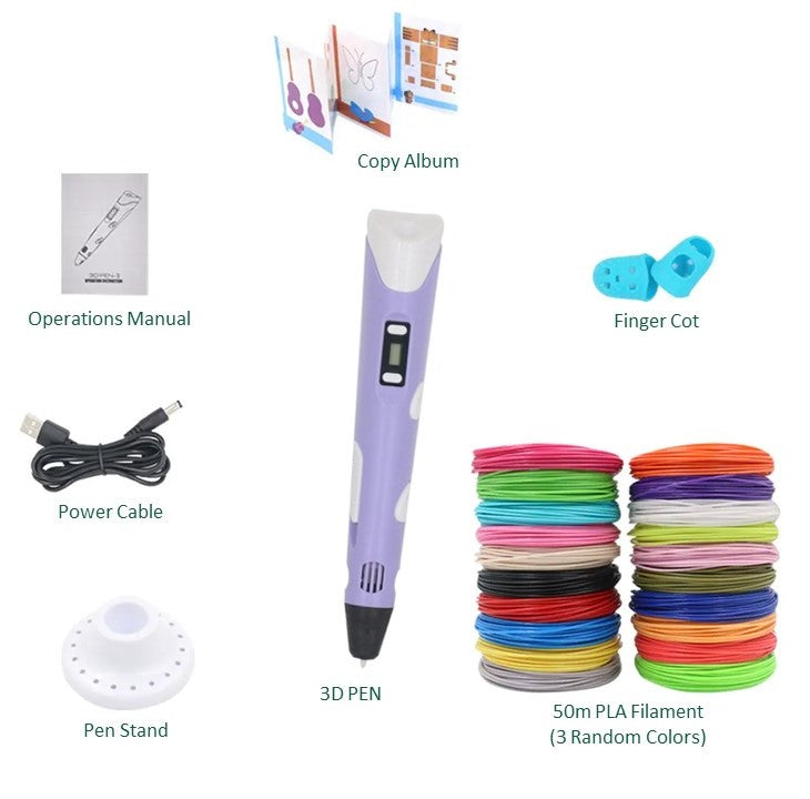 Creative 3D Art Pen Set - 100M of Colorful Filament