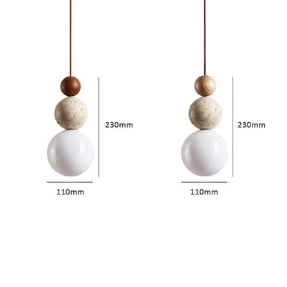 Minimalist Hanging Light in Neutral Style - Travertine Pendant Fixture