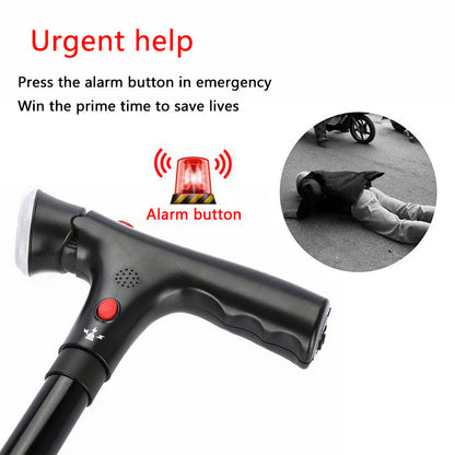 Compact Telescopic Walking Cane with Safety Alert