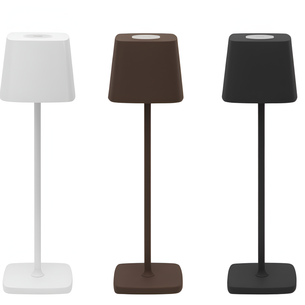 Dimmable LED Square Table Lamp – Rechargeable with Touch Control