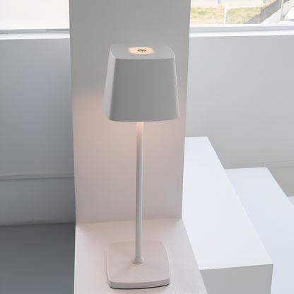 Dimmable LED Square Table Lamp – Rechargeable with Touch Control