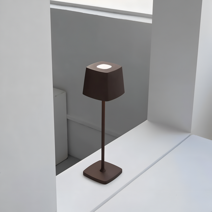 Dimmable LED Square Table Lamp – Rechargeable with Touch Control