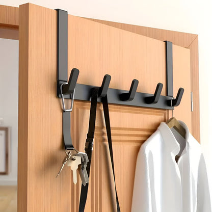Sleek 5-Hook Over-Door Storage Solution