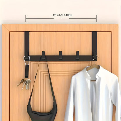 Sleek 5-Hook Over-Door Storage Solution