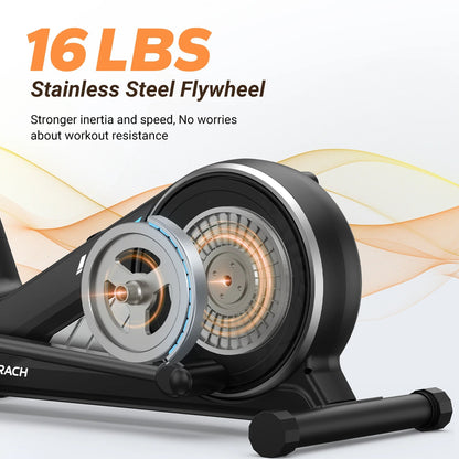Elliptical Exercise Machine - 16 Resistance Settings, 15.5-Inch Stride, App Sync, 350 lb Weight Limit & Silent Rear Drive