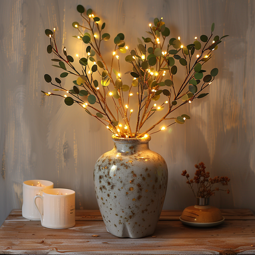 Decorative LED Twig Lamp with Fairy Lights for Bedroom and Living Room