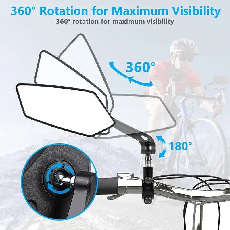 Adjustable Bicycle Rearview Mirror with Wide Angle for Enhanced Safety
