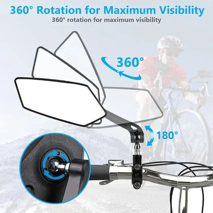 Adjustable Bicycle Rearview Mirror with Wide Angle for Enhanced Safety
