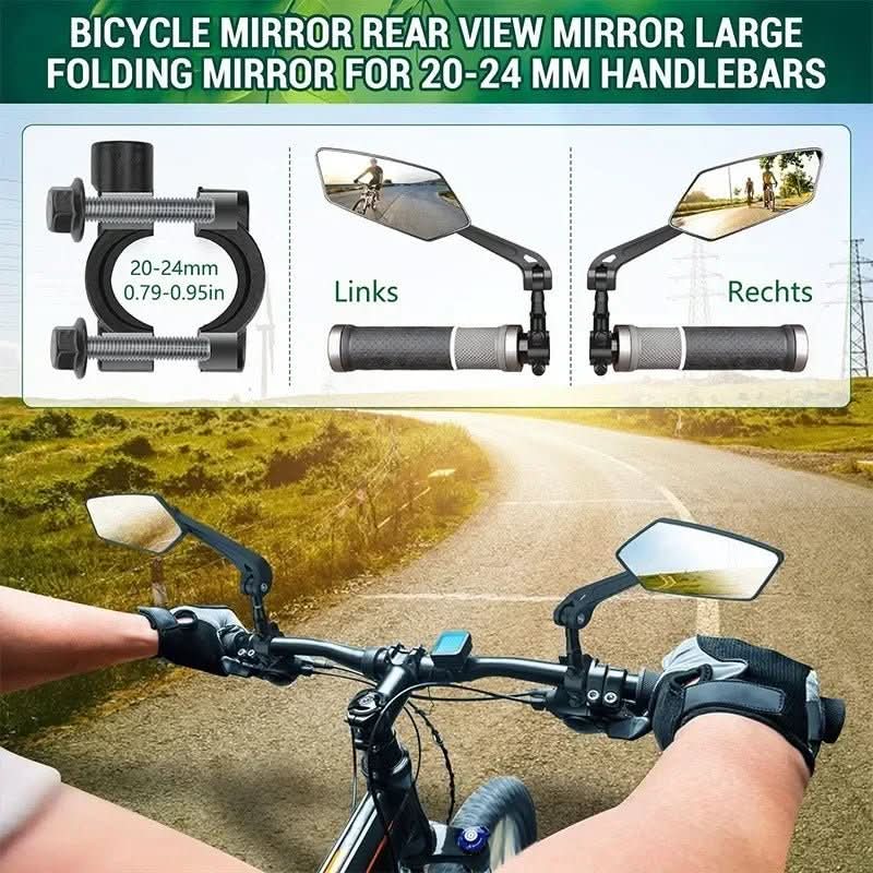 Adjustable Bicycle Rearview Mirror with Wide Angle for Enhanced Safety