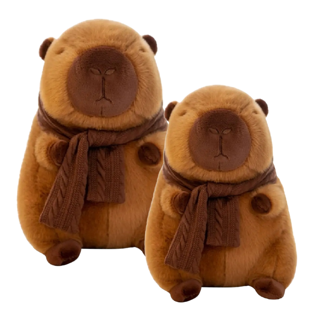 Soft Plush Capybara Doll with Removable Scarf - Stuffed Toy Gift