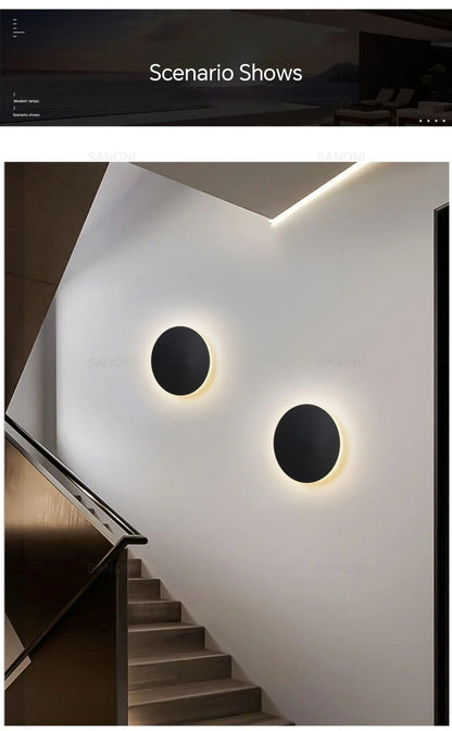 Round Lumeo LED Wall Light – Dimmable, 20/30 cm – Touch & Sensor Control
