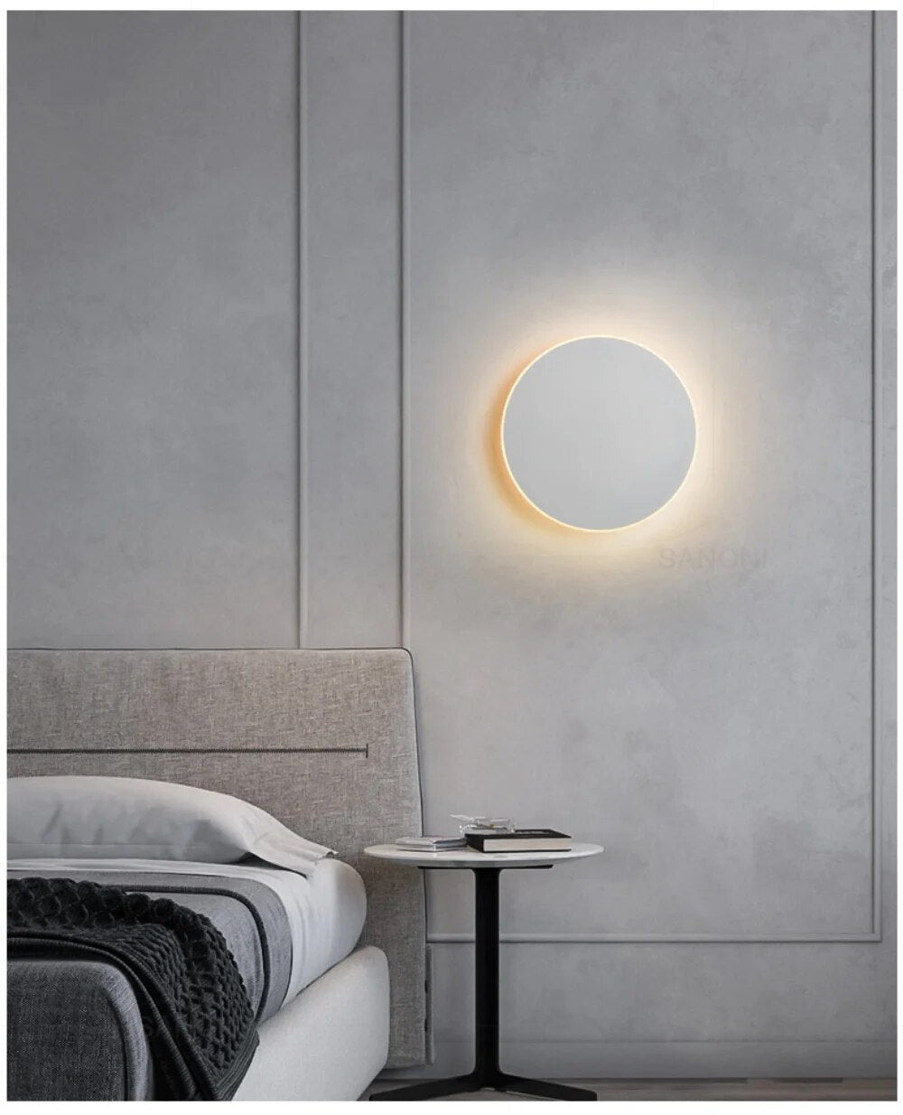 Round Lumeo LED Wall Light – Dimmable, 20/30 cm – Touch & Sensor Control