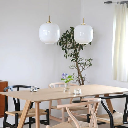 LED Pendant Light with Sculptural Opal Glass for Living and Dining Areas