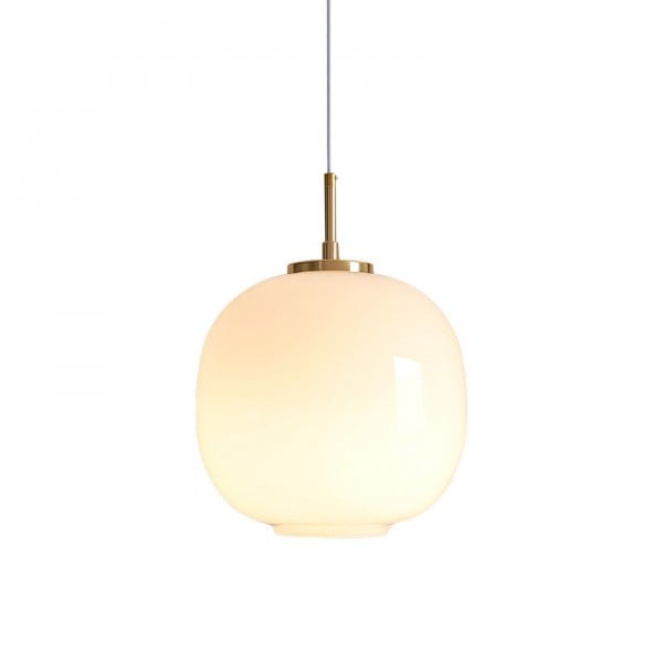 LED Pendant Light with Sculptural Opal Glass for Living and Dining Areas