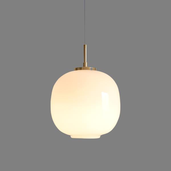 LED Pendant Light with Sculptural Opal Glass for Living and Dining Areas