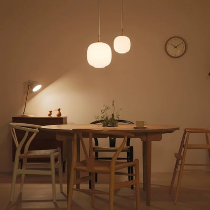 LED Pendant Light with Sculptural Opal Glass for Living and Dining Areas